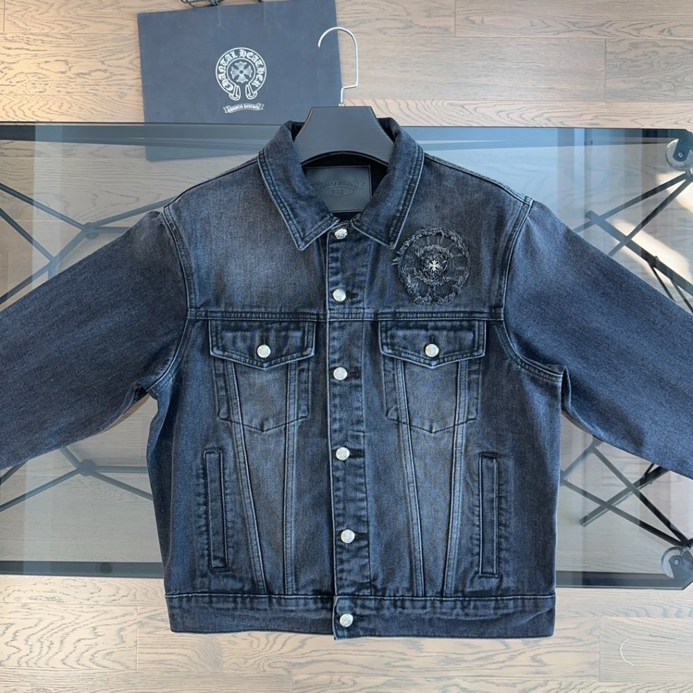 NWT size:S Chrome Hearts denim lapel jacket jacket - Picture 2 of 9